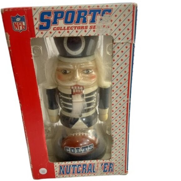 Vintage Topperscot NFL Indianapolis Colts Decorative Holiday Nutcracker New - Picture 1 of 7